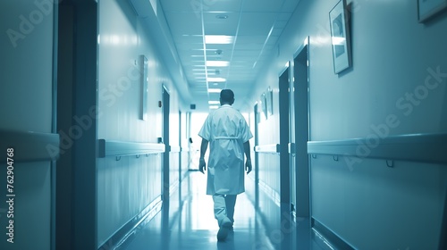 Doctor in hospital corridor unfocused background : Generative AI