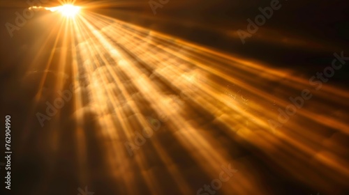 Sun Light Overlay Sun rays overlay Sun rays light isolated on black background for overlay design transparent sunlight special lens flash light effect front sun lens flash light of rad : Generative AI