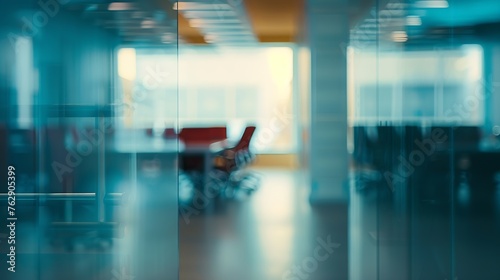 Abstract blurred office hall interior and meeting room : Generative AI © Generative AI