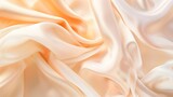 Light pale tender peach pink beige white silk satin fabric Elegant luxury abstract background for design Color gradient Lines Curtain Drapery Soft folds Gentle Template Baby birthday n : Generative AI