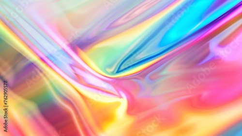 Abstract blur holographic rainbow foil iridescent background : Generative AI photo