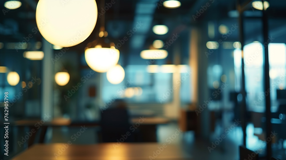 Blurred office interior space background : Generative AI