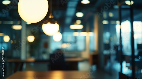 Blurred office interior space background : Generative AI