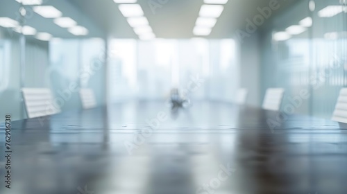 Table with blur background of corporate office conference room with glass interior for office product place on the table defocus office background The office table made of wood Corpora   Generative AI