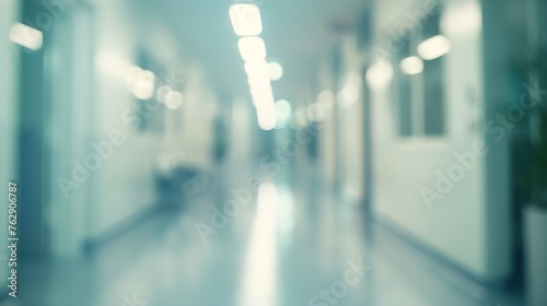 Abstract blur hospital corridor defocused Medical background : Generative AI