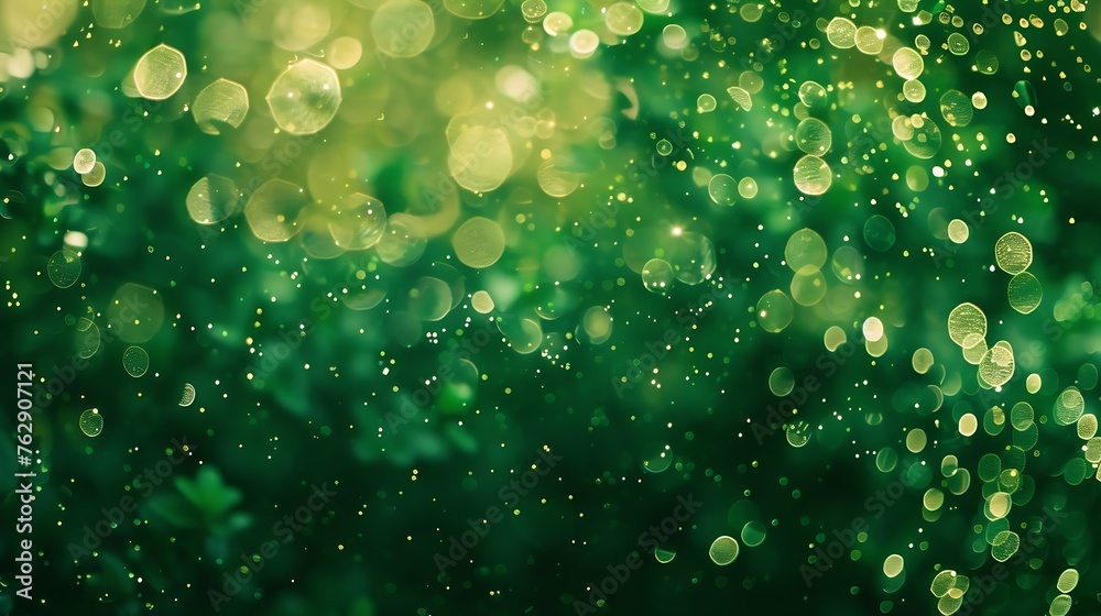 nature glitter green color nature bokeh focus soft blur green color filter abstract for background : Generative AI