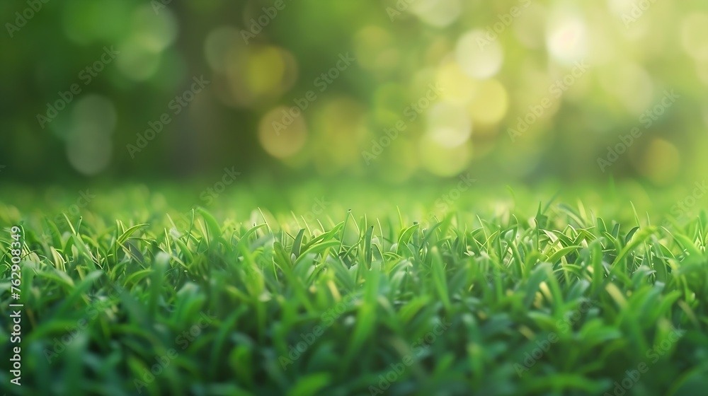 Lawn blur with soft light for background : Generative AI