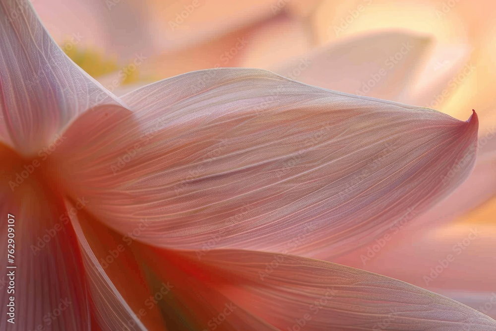 The subtle textures and colors of a petal from a blooming flower,