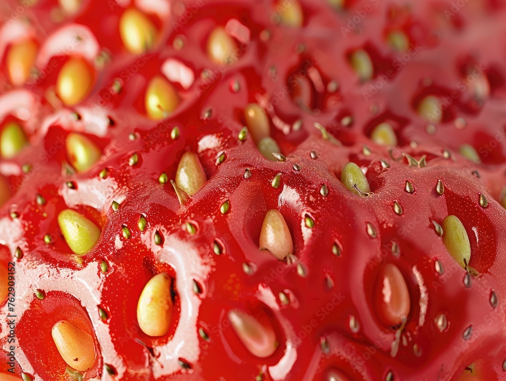 custom made wallpaper toronto digitalThe surface of a ripe strawberry, showing its seeds and texture,