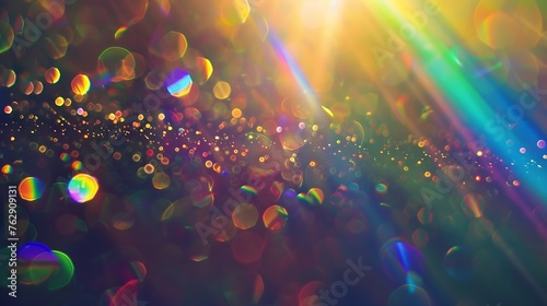 Rainbow Lens Optical Flare Film Dust Overlay Effect Vintage Abstract Bokeh Light Leaks Photo Retro Camera Defocused Blur Reflection Bright Sunlights Use Screen Overlay Mode for Photo P : Generative AI photo