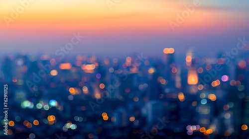 Cityscape bokeh Blurred Photo cityscape at twilight time : Generative AI © Generative AI