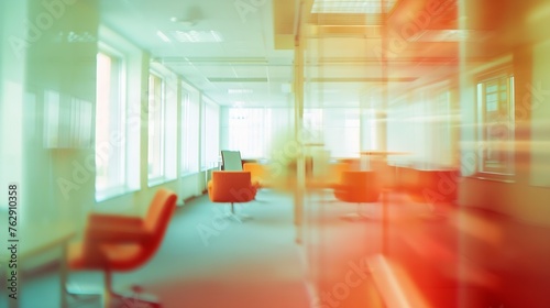 interior of a office blur   Generative AI