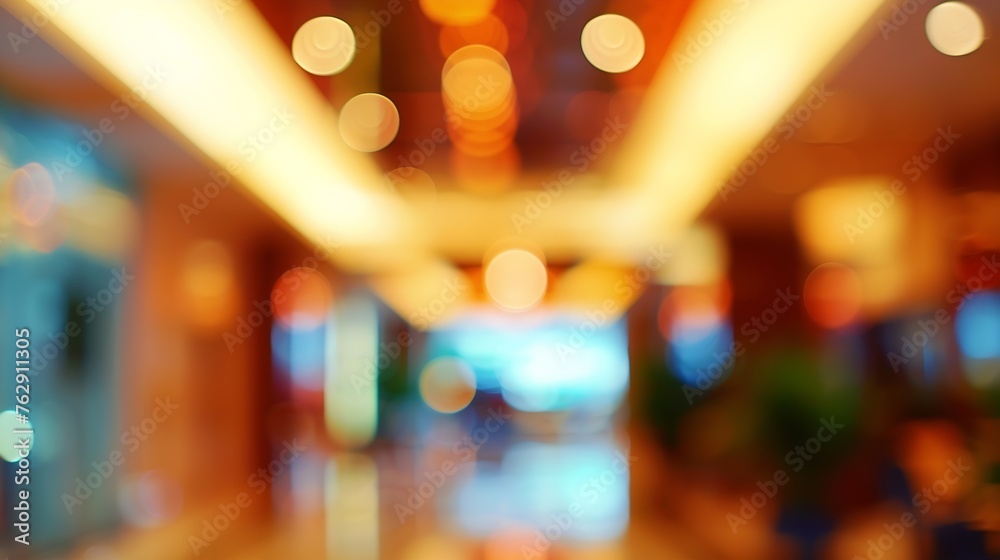 Abstract blur hotel and lobby interior for background : Generative AI Abstract blur hotel and lobby interior for background : Generative AI