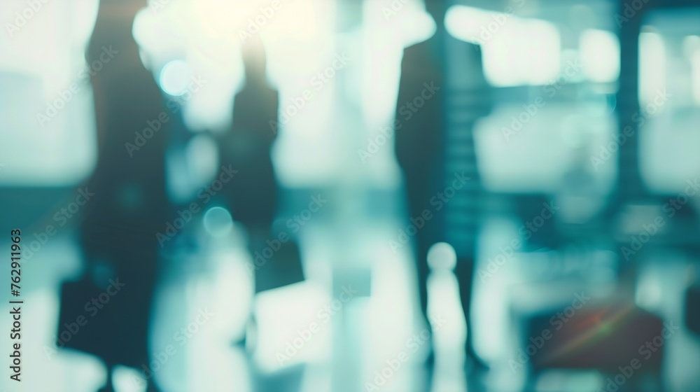Blurred image of business people standing in the office : Generative AI Blurred image of business people standing in the office : Generative AI