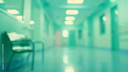 Abstract blur hospital interior for background : Generative AI