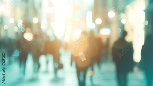 Wallpaper Mural City commuters High key blurred image of workers going back home after work Unrecognizable faces bleached effect : Generative AI Torontodigital.ca