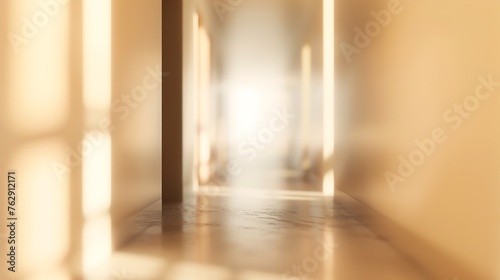 abstract blur of modern interior building corridor background for presentation design element concept : Generative AI