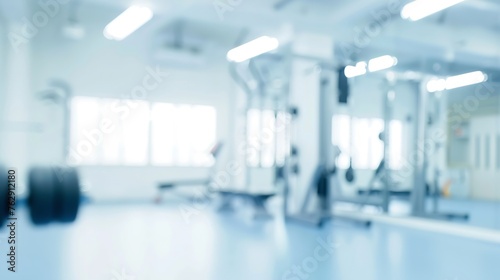 blurred interior sport gym with white background : Generative AI