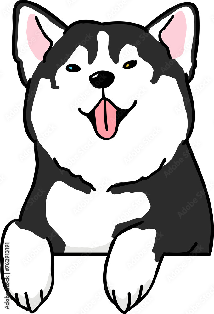 Cute Cartoon Siberian Husky Dog Character Cute Cartoon Siberian Husky Dog Character