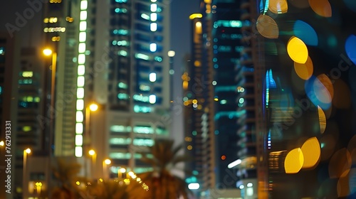 Bokeh effects on King Abdullah financial district KAFD : Generative AI