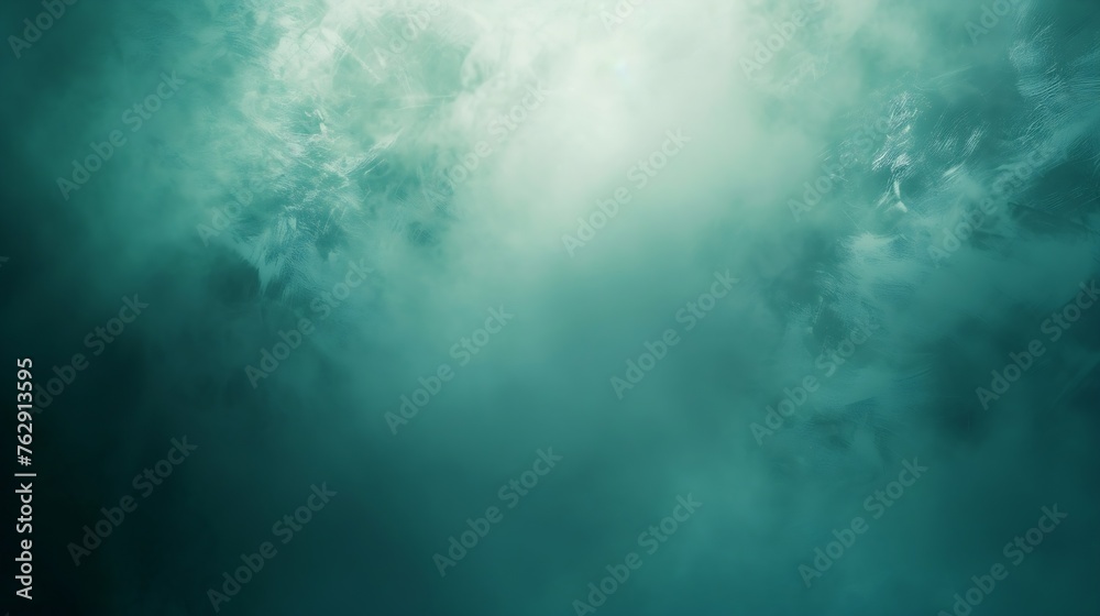 Obraz premium Dark green mint sea teal jade emerald turquoise light blue abstract background Color gradient blur Rough grunge grain noise Brushed matte shimmer Metallic foil effect Design Template E : Generative AI