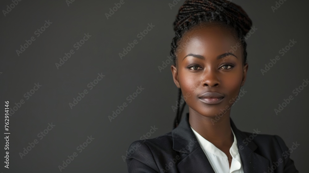 Confident businesswoman in a sleek suit Confident businesswoman in a sleek suit