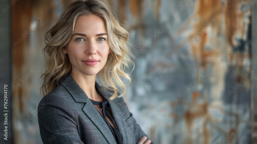Confident businesswoman in a sleek suit Confident businesswoman in a sleek suit
