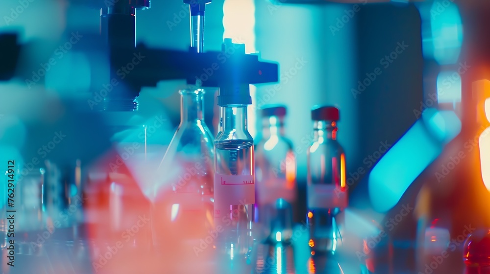 Fototapeta premium blurred background of scientific research laboratory : Generative AI