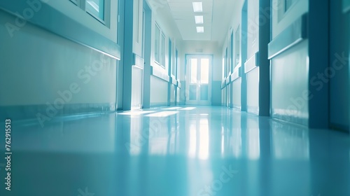 hospital corridor in hospital motion blur background : Generative AI