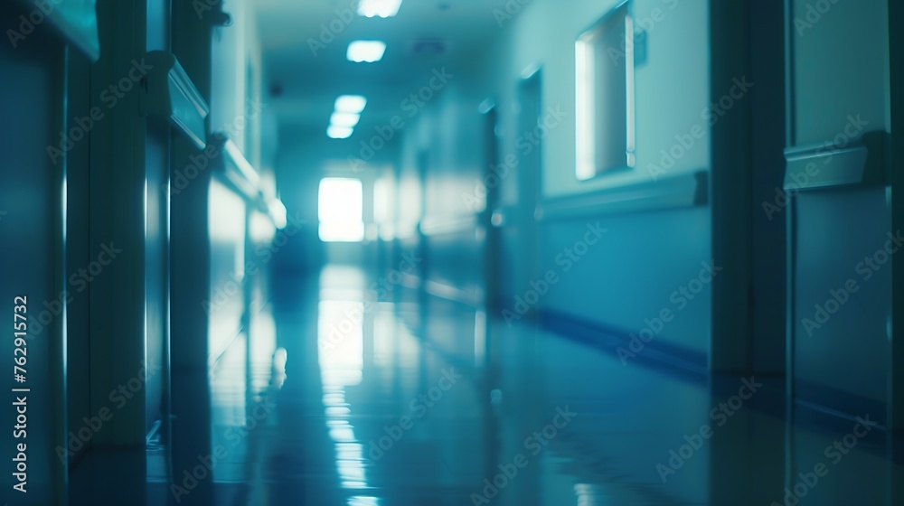 Hospital hallway unfocused background : Generative AI
