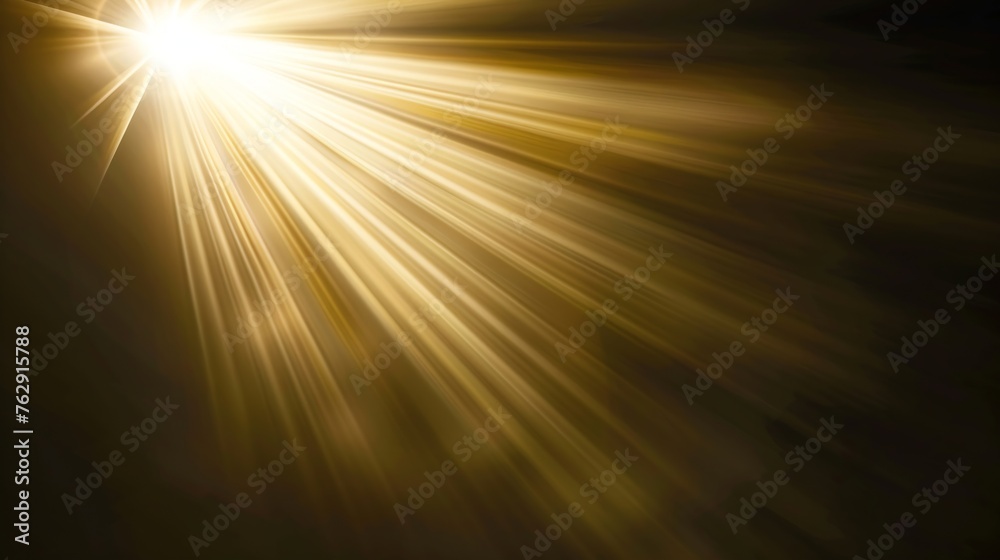 Sun Light Overlay Sun rays overlay Sun rays light isolated on black background for overlay design transparent sunlight special lens flash light effect front sun lens flash light of rad : Generative AI