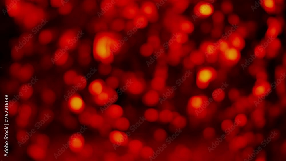 Abstract red blurred bokeh animation loopable background. 