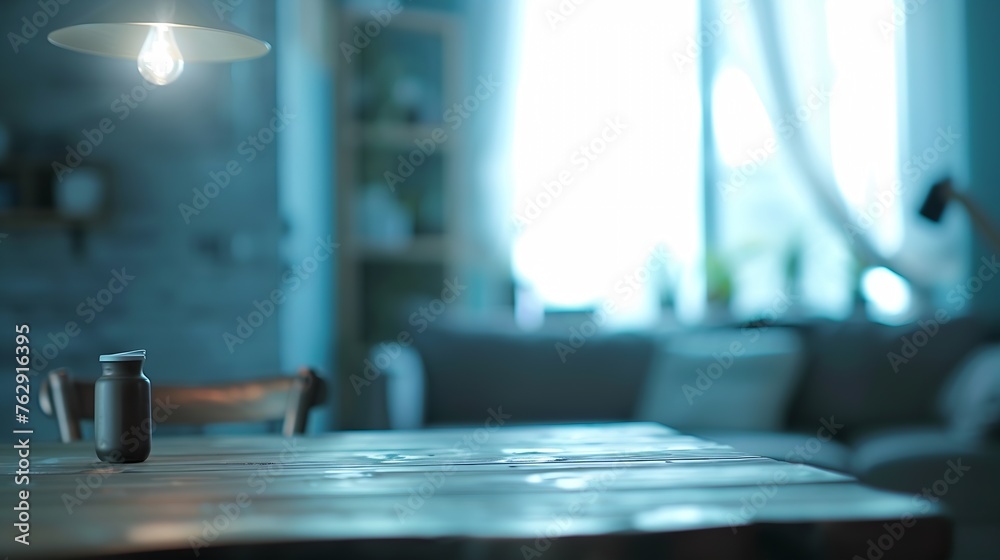 Table Top And Blur Interior of Background : Generative AI Table Top And Blur Interior of Background : Generative AI