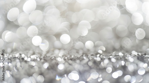 Abstract blur white and silver background with soft shimmer for displayWhite bokeh abstract background : Generative AI