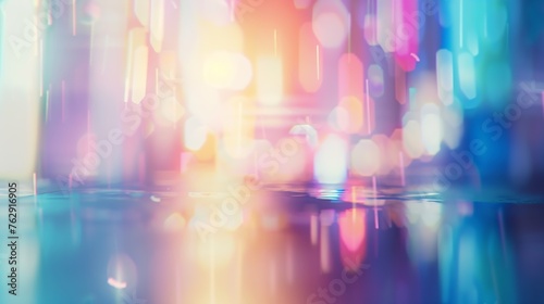 MODERN BLURRED URBAN BACKGROUND WITH SOFT COLORFUL BOKEH : Generative AI