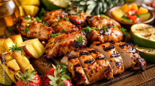 Enjoy a taste of the tropics with a picnic filled with tropical fruits grilled jerk chicken and refreshing tails.