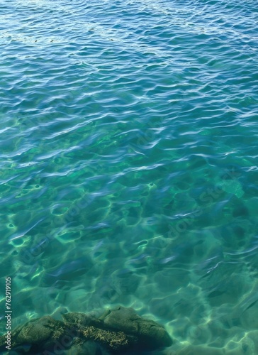 blue-green surface of the ocean