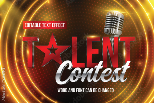 Talent contest show editable vector text effect