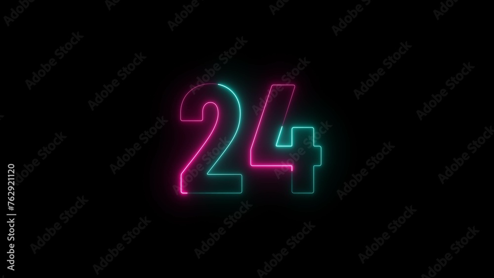 Neon countdown number background illustration 4k. Neon countdown number background illustration 4k.