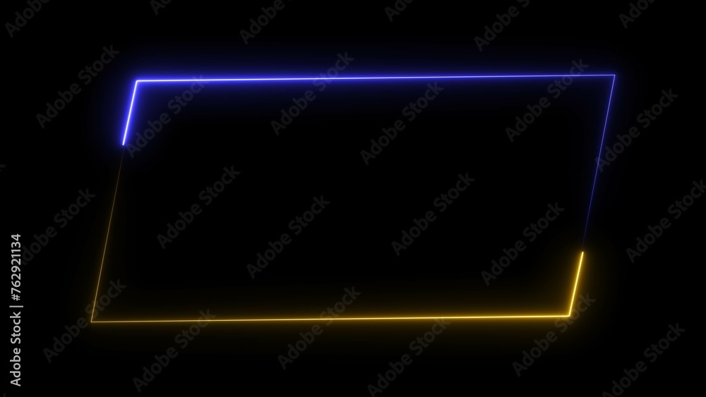 Abstract colorful neon rectangle frame illustration background 4k. Abstract colorful neon rectangle frame illustration background 4k.