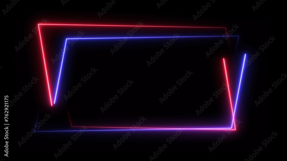 Abstract colorful neon rectangle frame illustration background 4k. Abstract colorful neon rectangle frame illustration background 4k.