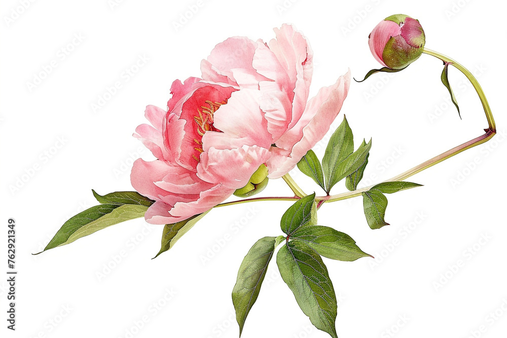 watercolor painting of red roses with green leaves on white watercolor painting of red roses with green leaves on white