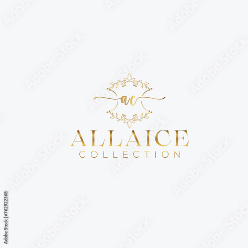 Letter logo design floral and minimal logo