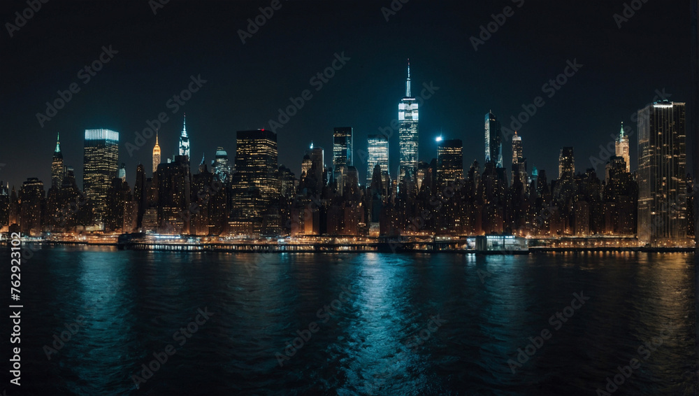 New york skyline at night 