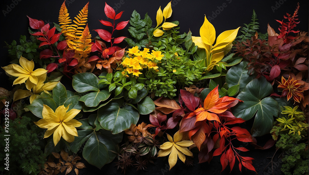 Colorful tropical plants.