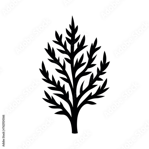 black vector bush icon on white background