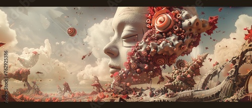 Create a surreal artwork inspired by the concept of Kleptomania, blender photo
