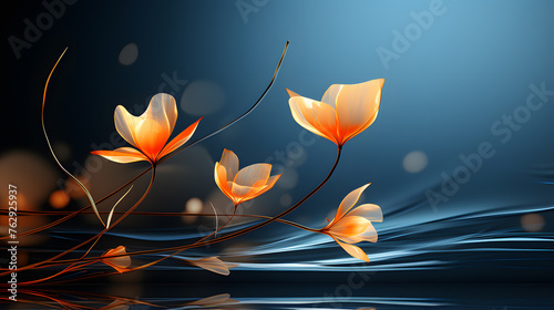 Abstract autumn nature background wallpaper , with leaves on a branch, glowing sun and warm seasonal colors