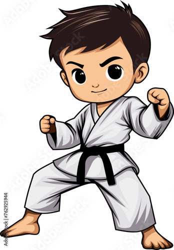 Martial Arts Karate Little Boy logo vector design
