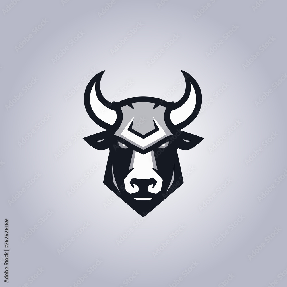 Logo bull cyberpunk design icon